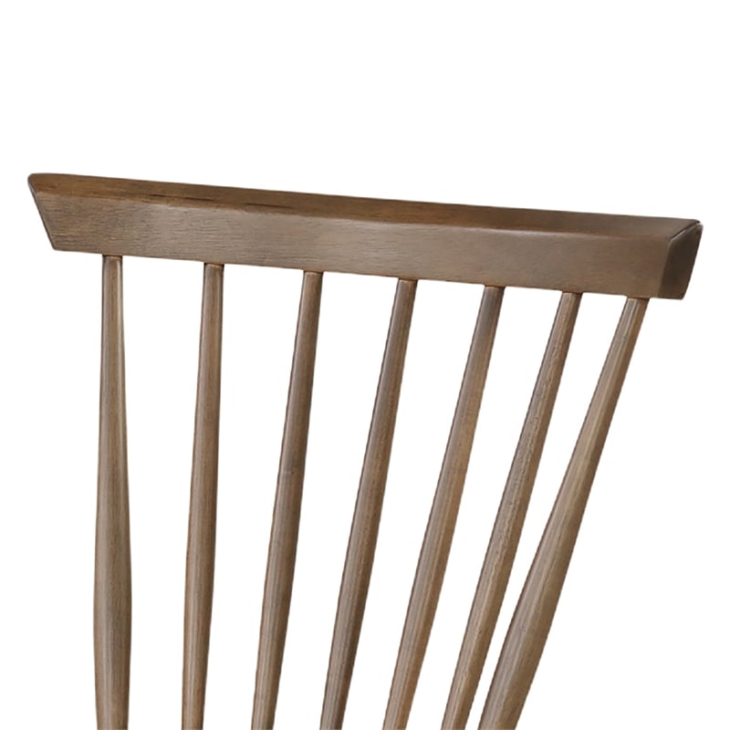 Furniture of America Worlow Solid Wood Windsor Dining Chair in Walnut (Set of 2)