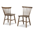 Furniture of America Worlow Solid Wood Windsor Dining Chair in Walnut (Set of 2)