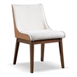 Furniture of America Lysander Boucle Fabric Side Chairs in Walnut (Set of 2)