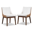 Furniture of America Lysander Boucle Fabric Side Chairs in Walnut (Set of 2)