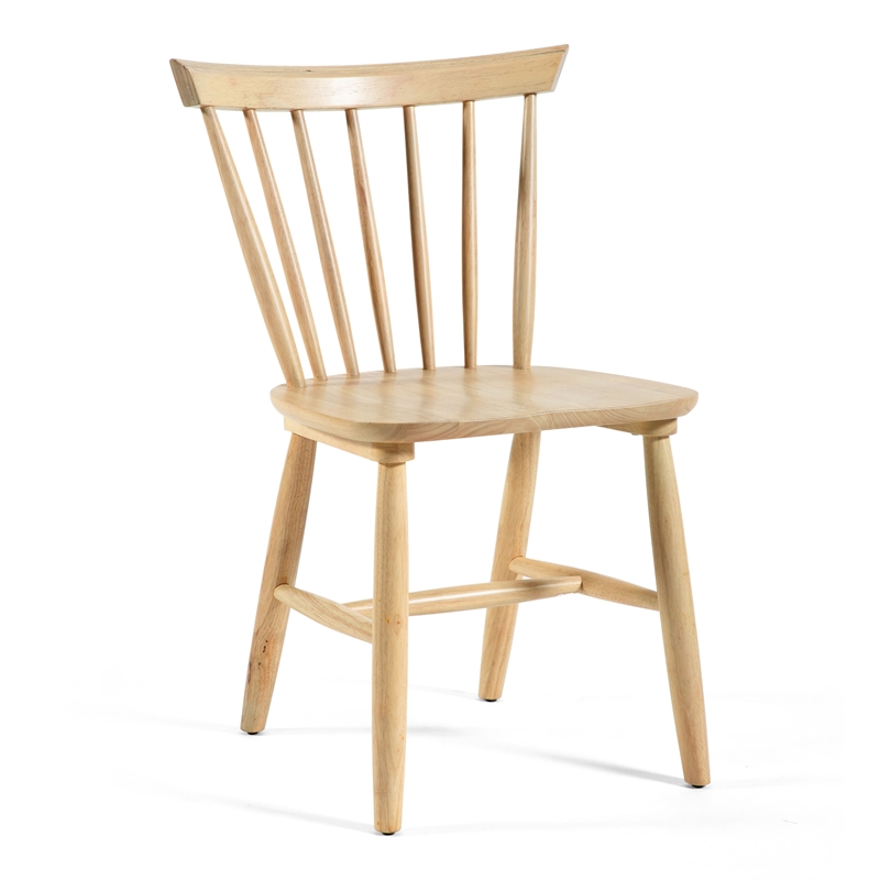 Furniture of America Alakez Solid Wood Spindle Back Side Chair in Oak (Set of 2)