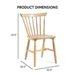 Furniture of America Alakez Solid Wood Spindle Back Side Chair in Oak (Set of 2)