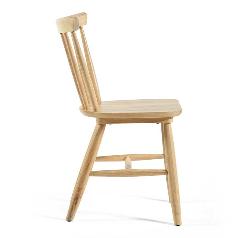Furniture of America Alakez Solid Wood Spindle Back Side Chair in Oak (Set of 2)