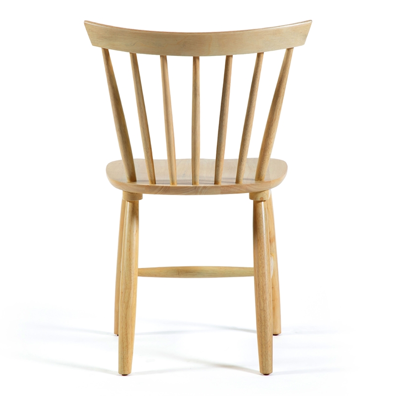 Furniture of America Alakez Solid Wood Spindle Back Side Chair in Oak (Set of 2)