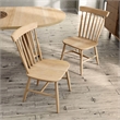 Furniture of America Alakez Solid Wood Spindle Back Side Chair in Oak (Set of 2)