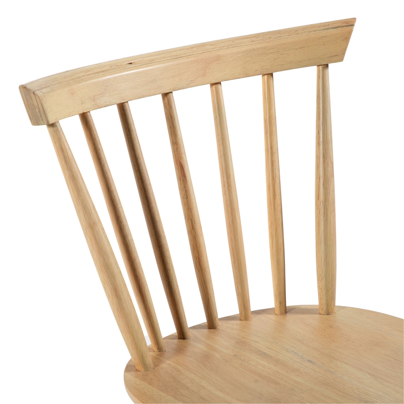 Furniture of America Alakez Solid Wood Spindle Back Side Chair in Oak (Set of 2)
