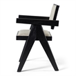 Furniture of America Lestari Solid Wood V-Leg Arm Chairs in Black (Set of 2)