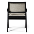 Furniture of America Lestari Solid Wood V-Leg Arm Chairs in Black (Set of 2)