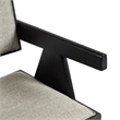 Furniture of America Lestari Solid Wood V-Leg Arm Chairs in Black (Set of 2)