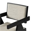 Furniture of America Lestari Solid Wood V-Leg Arm Chairs in Black (Set of 2)