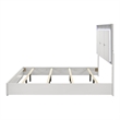 Furniture of America Quince Solid Wood King Bed with LED Headboard in White