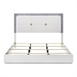 Furniture of America Quince Solid Wood Queen Bed with LED Headboard in White
