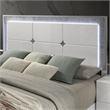 Furniture of America Quince Solid Wood Queen Bed with LED Headboard in White