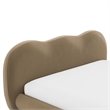Furniture of America Lunaria Velvet Camel-Back Headboard King Bed in Brown