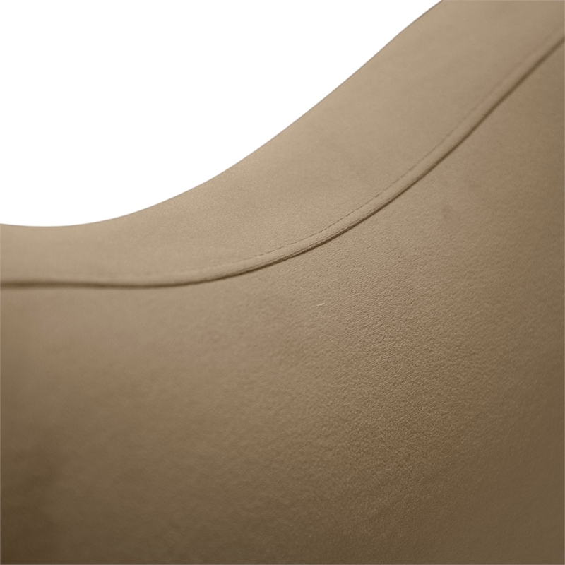 Furniture of America Lunaria Velvet Camel-Back Headboard King Bed in Brown