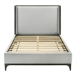 Furniture of America Sylvester Fabric Wingback Design King Platform Bed in Gray