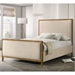 Furniture of America Raddix Fabric Upholstered Mattress Ready Queen Bed in Oak