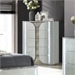 Furniture of America Bruna Solid Wood 5-Drawer Chest with LED in Light Gray