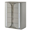 Furniture of America Bruna Solid Wood 5-Drawer Chest with LED in Light Gray