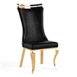 Furniture of America Balast Faux Leather Side Chairs in Black (Set of 2)