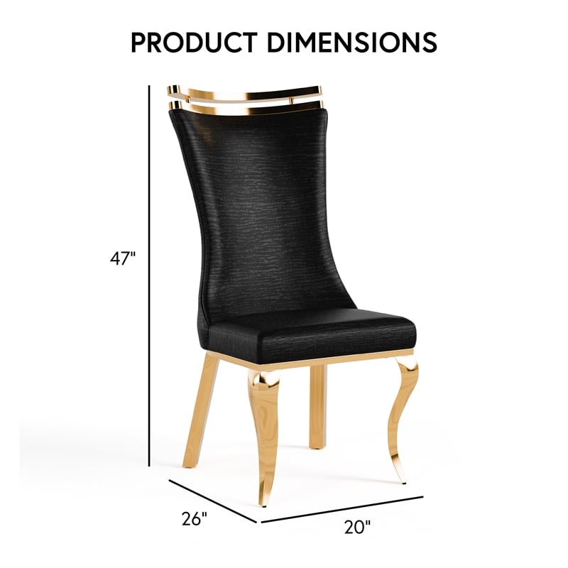 Furniture of America Balast Faux Leather Side Chairs in Black (Set of 2)