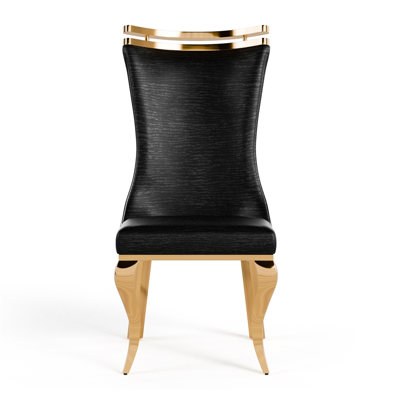 Furniture of America Balast Faux Leather Side Chairs in Black (Set of 2)