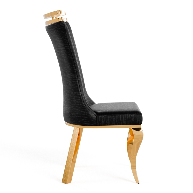 Furniture of America Balast Faux Leather Side Chairs in Black (Set of 2)
