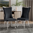 Furniture of America Balast Velvet Upholstered Side Chairs in Black (Set of 2)
