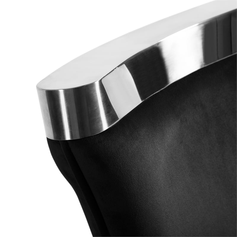 Furniture of America Balast Velvet Upholstered Side Chairs in Black (Set of 2)