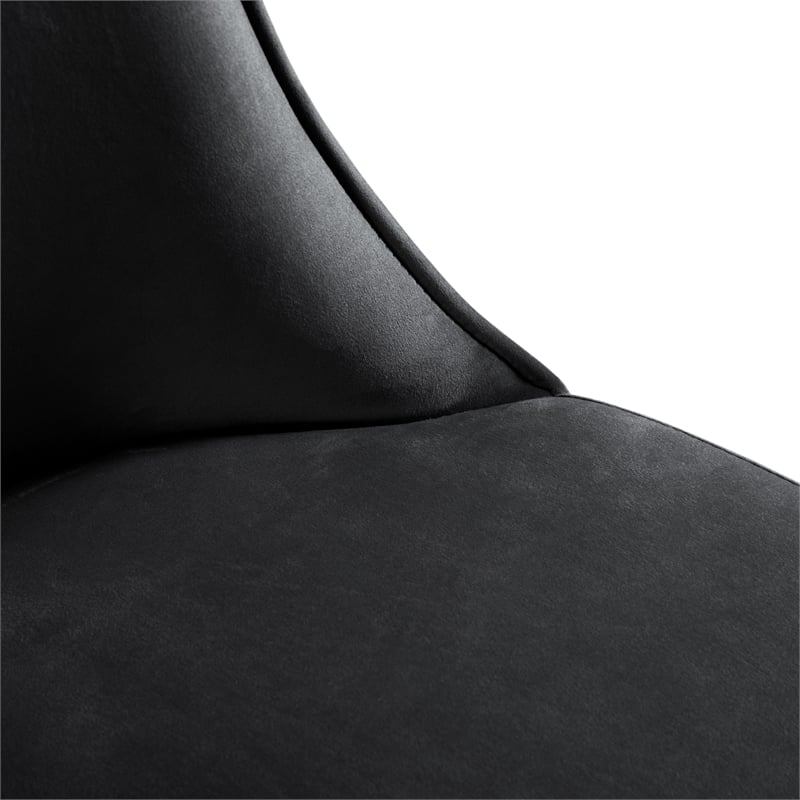 Furniture of America Balast Velvet Upholstered Side Chairs in Black (Set of 2)