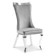 Furniture of America Balast Velvet Upholstered Side Chairs in Gray (Set of 2)