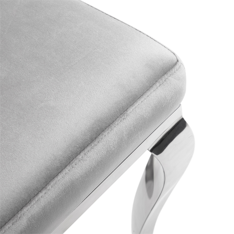 Furniture of America Balast Velvet Upholstered Side Chairs in Gray (Set of 2)