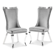 Furniture of America Balast Velvet Upholstered Side Chairs in Gray (Set of 2)