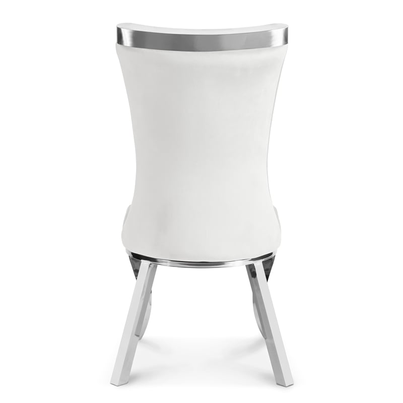 Furniture of America Balast Velvet Upholstered Side Chairs in White (Set of 2)