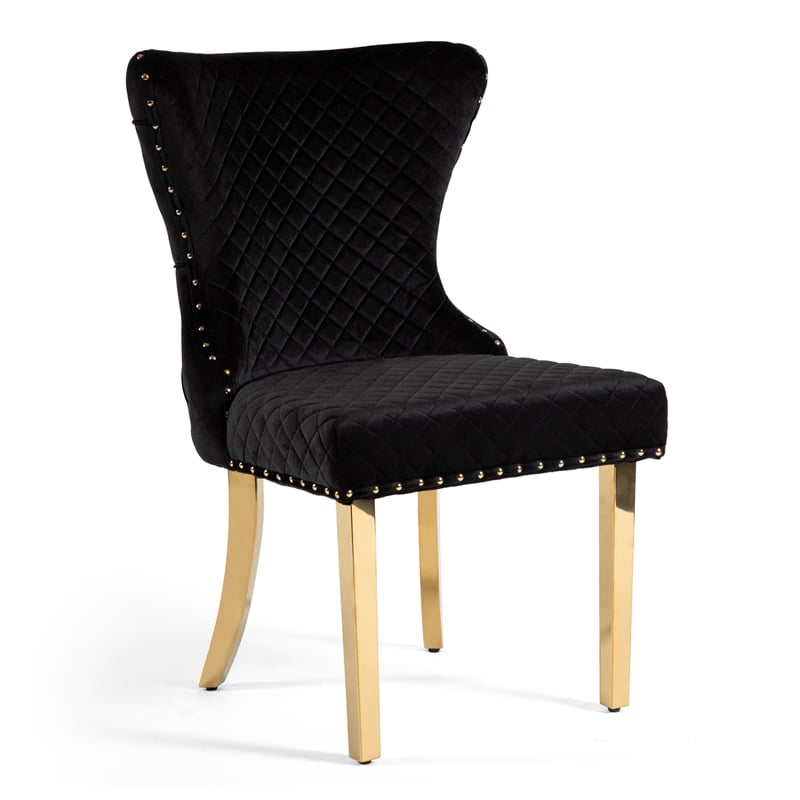 Furniture of America Balast Stainless Steel Side Chairs in Black (Set of 2)