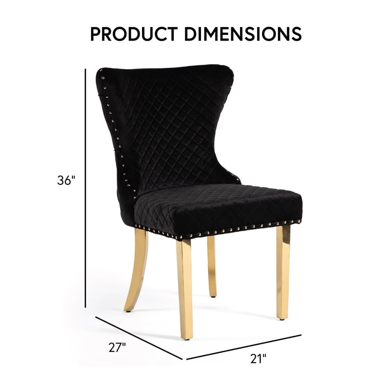 Furniture of America Balast Stainless Steel Side Chairs in Black (Set of 2)