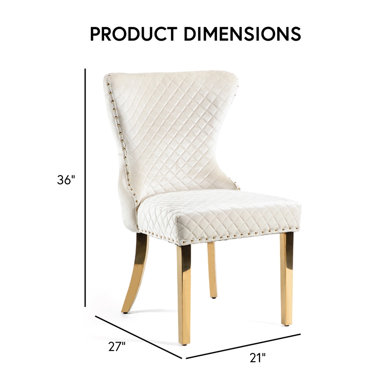 Furniture of America Balast Stainless Steel Side Chairs in White (Set of 2)