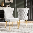 Furniture of America Balast Stainless Steel Side Chairs in White (Set of 2)
