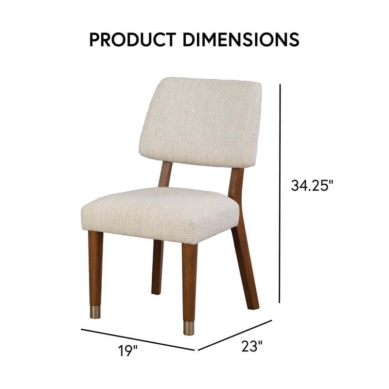 Furniture of America Forma Solid Wood Side Chairs in Walnut (Set of 2)