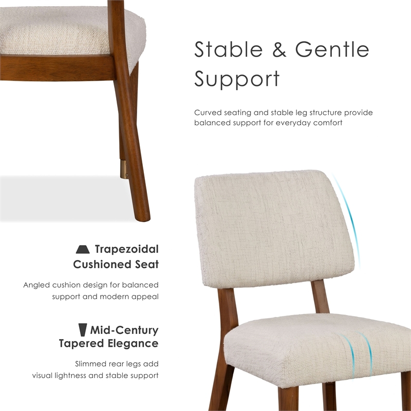 Furniture of America Forma Solid Wood Side Chairs in Walnut (Set of 2)