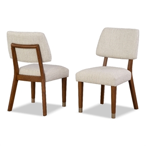 Furniture of America Forma Solid Wood Side Chairs in Walnut (Set of 2)