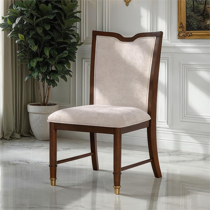 Furniture of America Aiyana Solid Wood Side Chairs in Cherry (Set of 2)