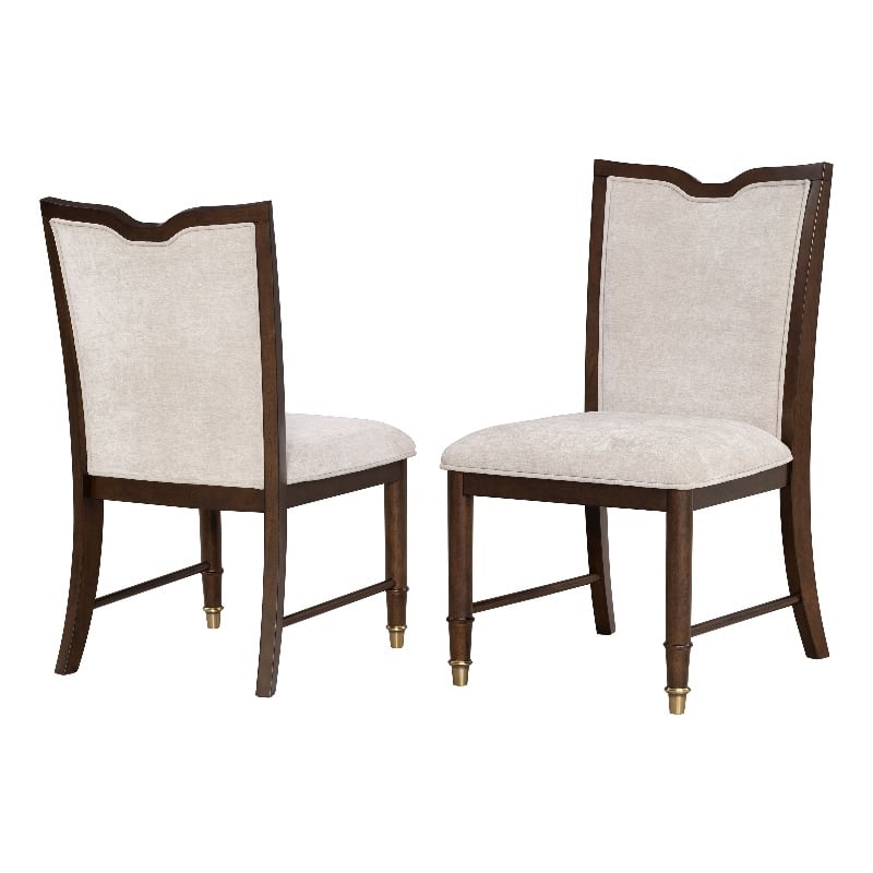 Furniture of America Aiyana Solid Wood Side Chairs in Cherry (Set of 2)