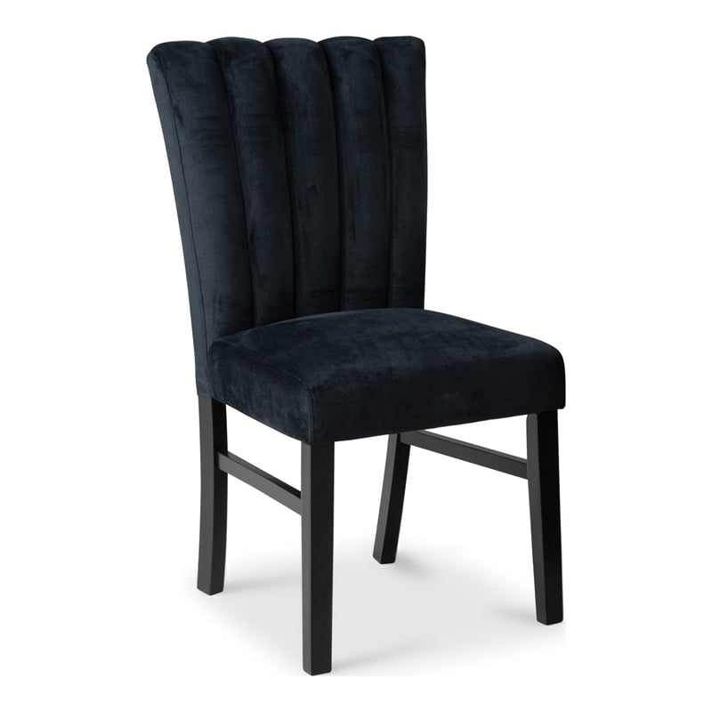 Furniture of America Quira Fabric Channel Tufted Side Chairs in Black (Set of 2)