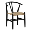 Furniture of America Ulysa Wood Woven Rope Seat Side Chairs in Black (Set of 2)