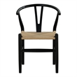 Furniture of America Ulysa Wood Woven Rope Seat Side Chairs in Black (Set of 2)