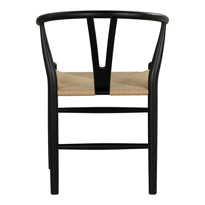 Furniture of America Ulysa Wood Woven Rope Seat Side Chairs in Black (Set of 2)