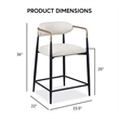 Furniture of America Kinsey Wood Counter Dining Chairs in Black (Set of 2)
