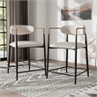 Furniture of America Kinsey Wood Counter Dining Chairs in Black (Set of 2)