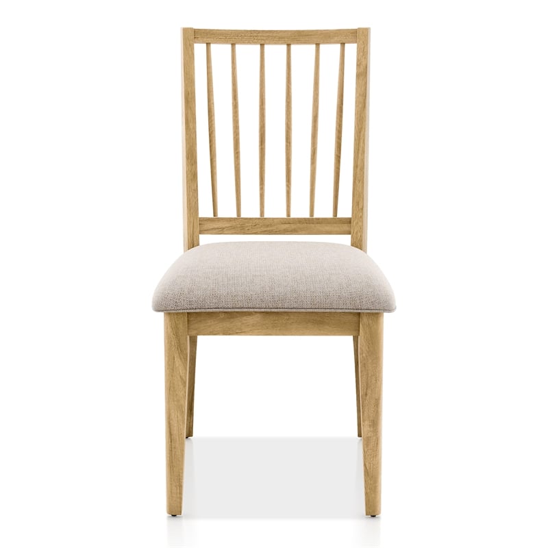 Furniture of America Eamon Solid Wood Windsor Side Chairs in Brown (Set of 2)